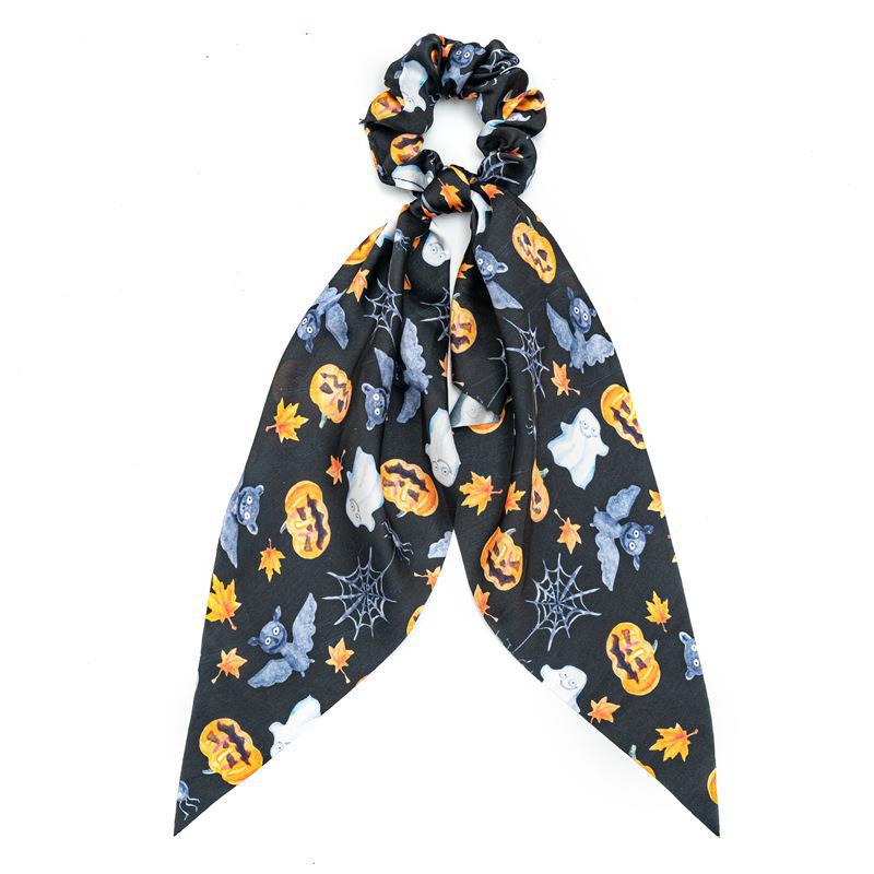 Wholesale of Autumn and Winter Halloween Ribbon Women's Fabric Hair Scrunchies